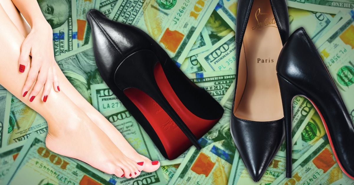 Expensive heels with red bottoms store