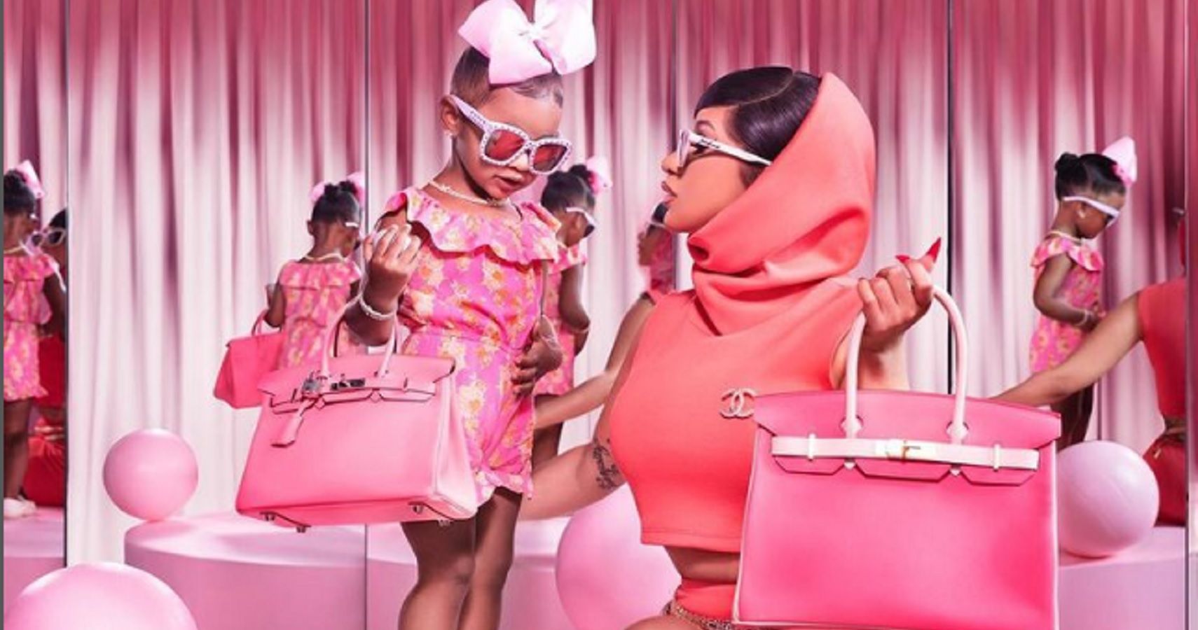 Cardi B and Kulture Gave Us Matching Pretty-in-Pink Vibes With