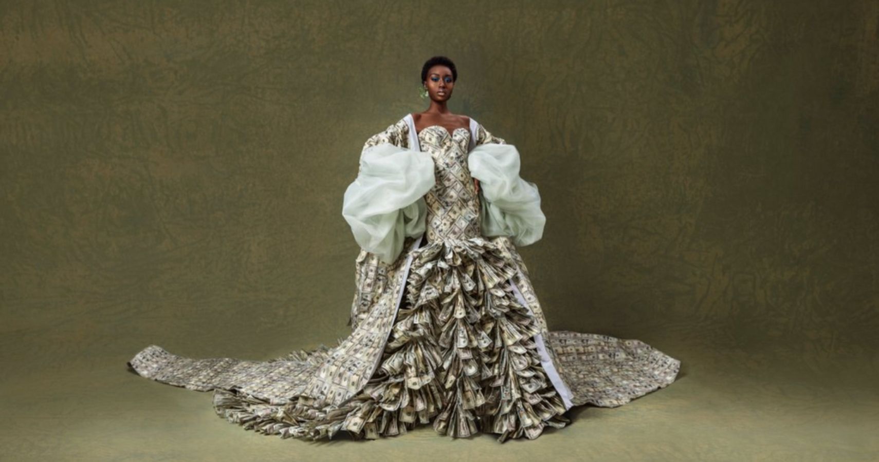 Fe Noel Flaunt A $1.6 Million Money Dress At NYFW