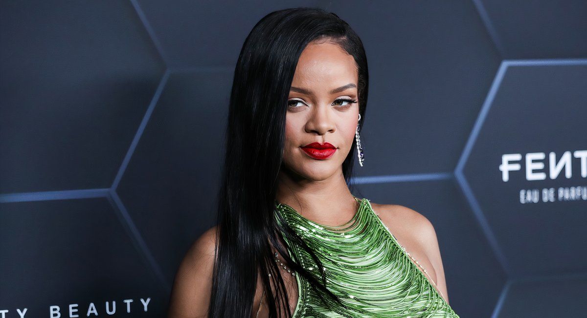 Rihanna in Green Dress